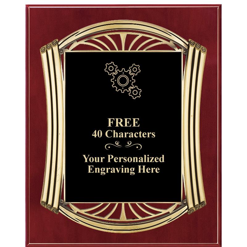 10.5X13 ROMAN CHERRY W GLD PLQ