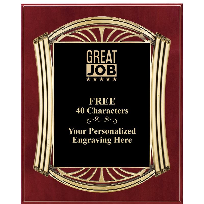 10.5X13 ROMAN CHERRY W GLD PLQ