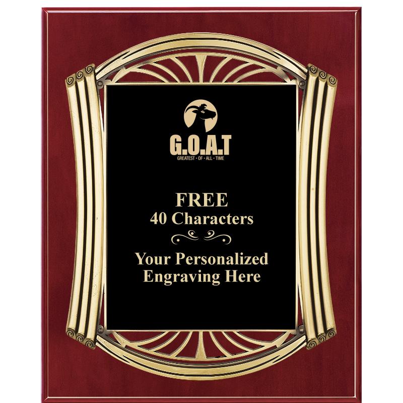 10.5X13 ROMAN CHERRY W GLD PLQ