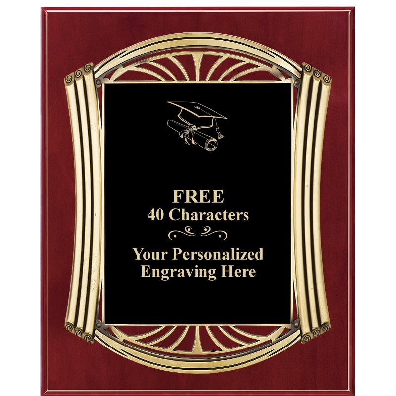 10.5X13 ROMAN CHERRY W GLD PLQ