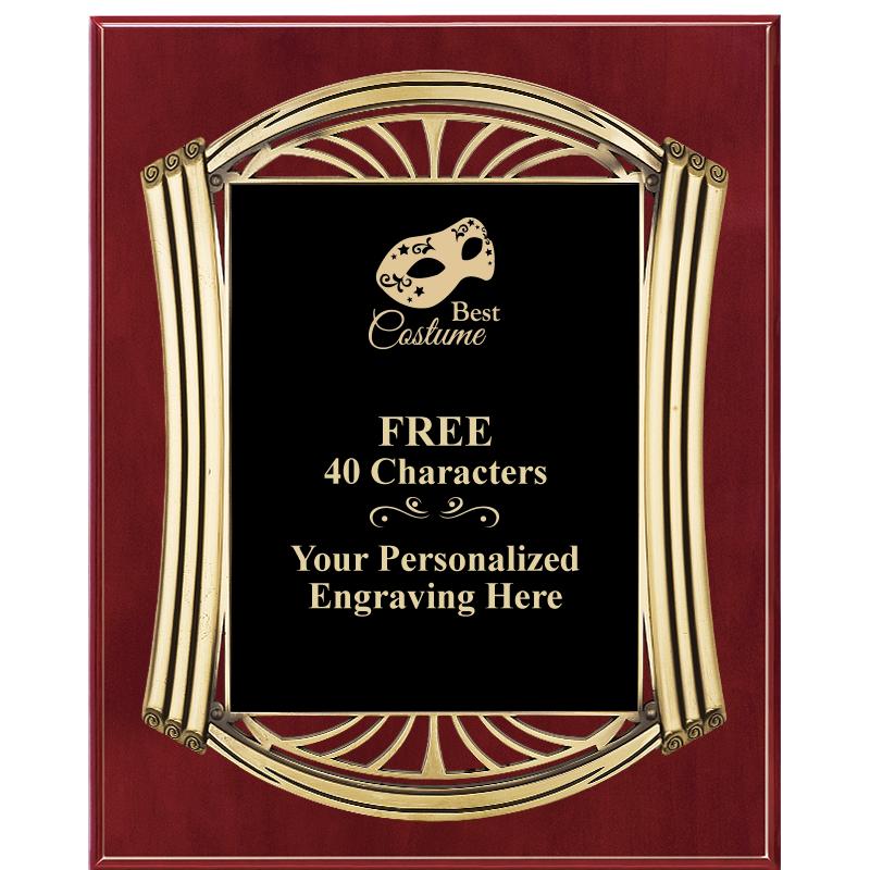 10.5X13 ROMAN CHERRY W GLD PLQ