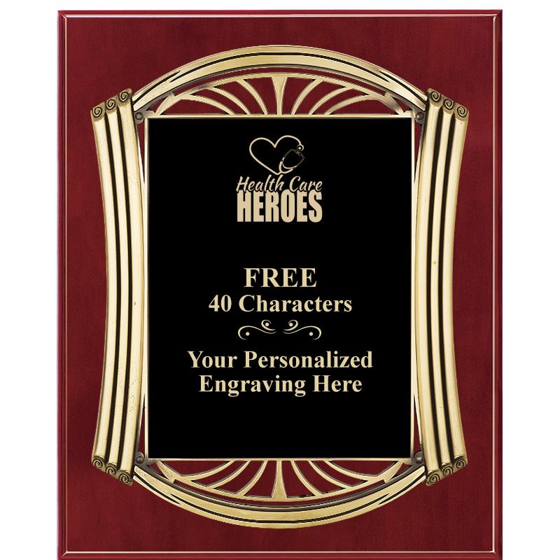 10.5X13 ROMAN CHERRY W GLD PLQ