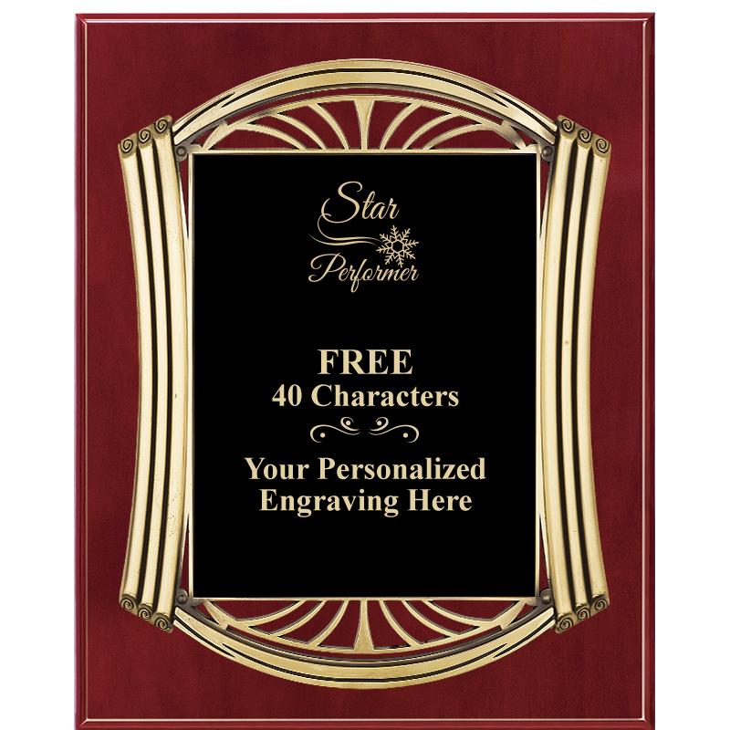 10.5X13 ROMAN CHERRY W GLD PLQ