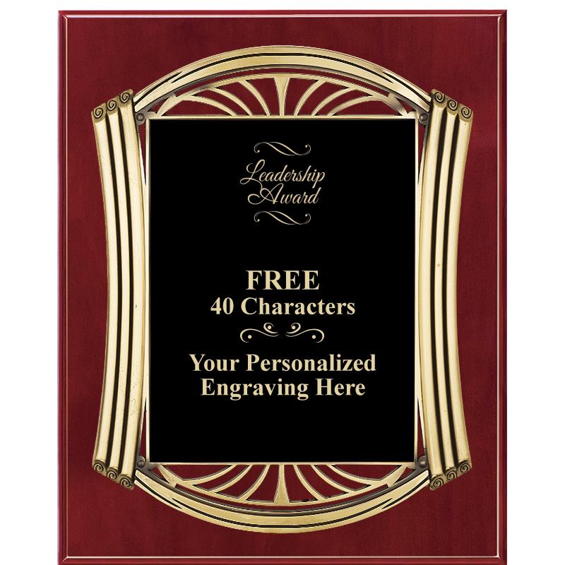 10.5X13 ROMAN CHERRY W GLD PLQ