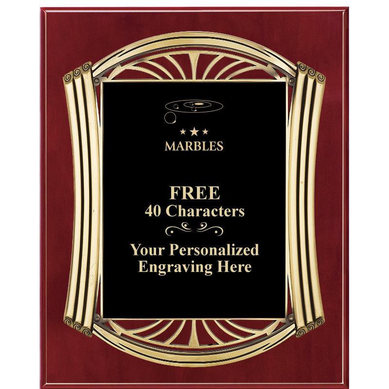 10.5X13 ROMAN CHERRY W GLD PLQ