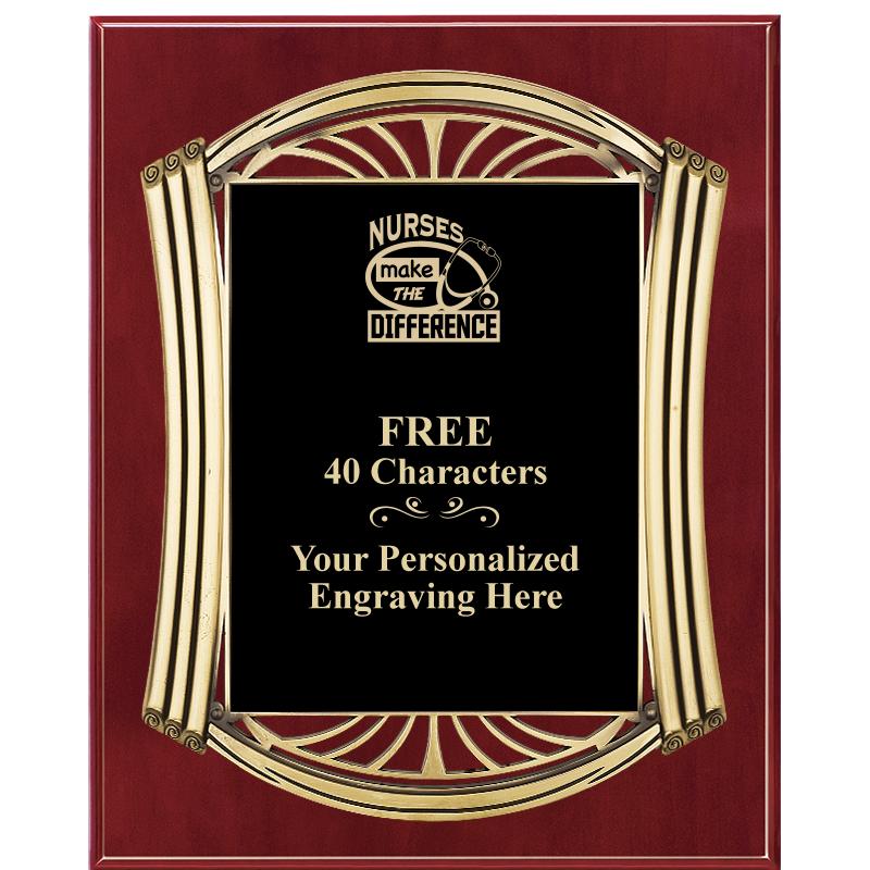 10.5X13 ROMAN CHERRY W GLD PLQ