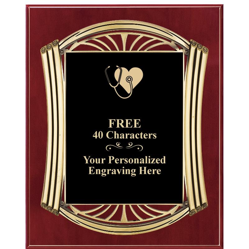 10.5X13 ROMAN CHERRY W GLD PLQ