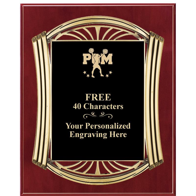 10.5X13 ROMAN CHERRY W GLD PLQ