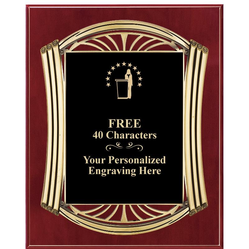 10.5X13 ROMAN CHERRY W GLD PLQ