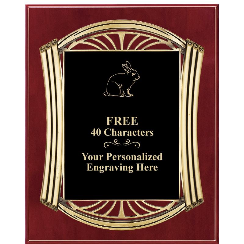 10.5X13 ROMAN CHERRY W GLD PLQ