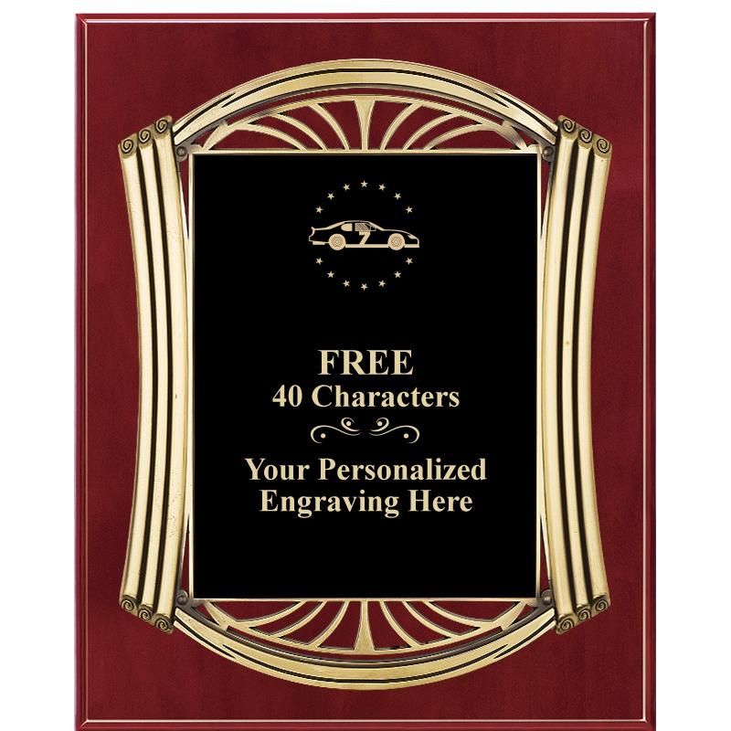 10.5X13 ROMAN CHERRY W GLD PLQ