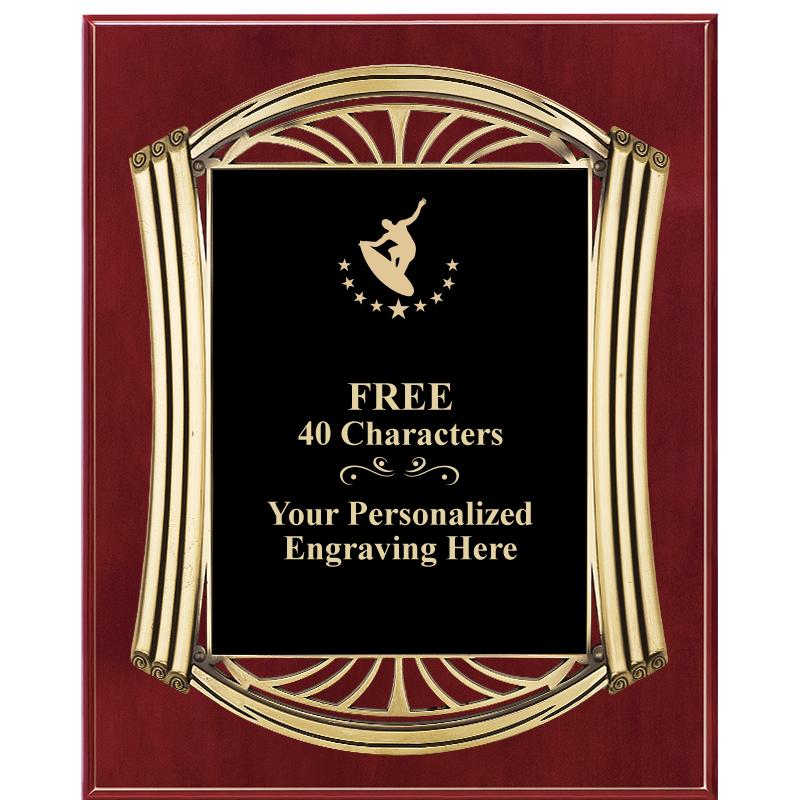 10.5X13 ROMAN CHERRY W GLD PLQ