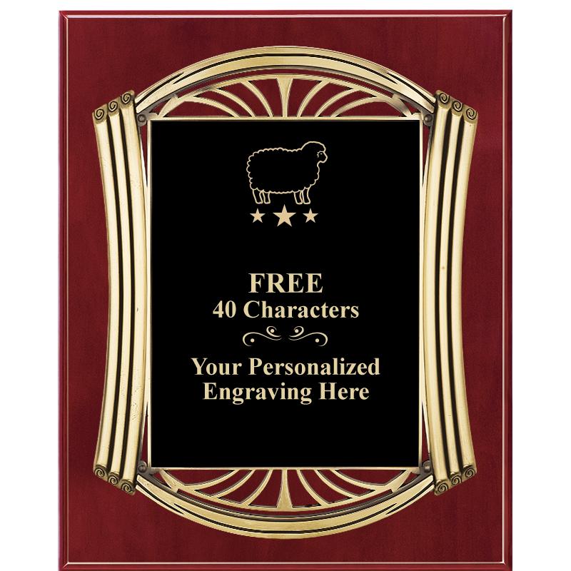 10.5X13 ROMAN CHERRY W GLD PLQ