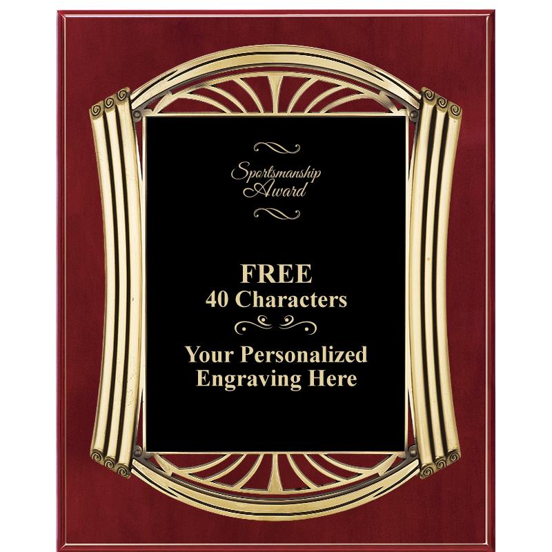 10.5X13 ROMAN CHERRY W GLD PLQ