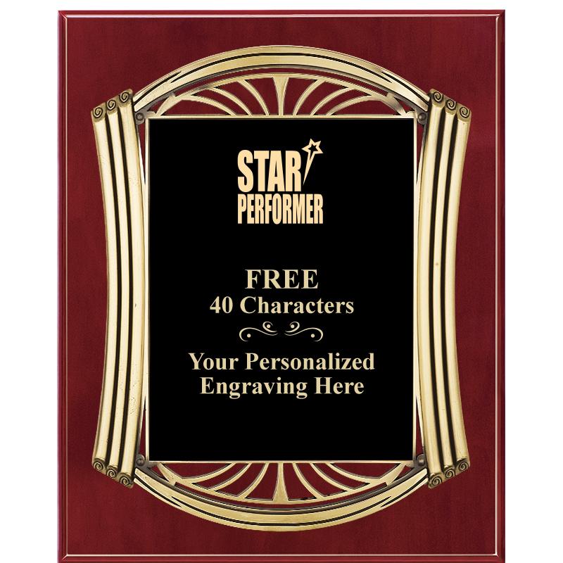 10.5X13 ROMAN CHERRY W GLD PLQ