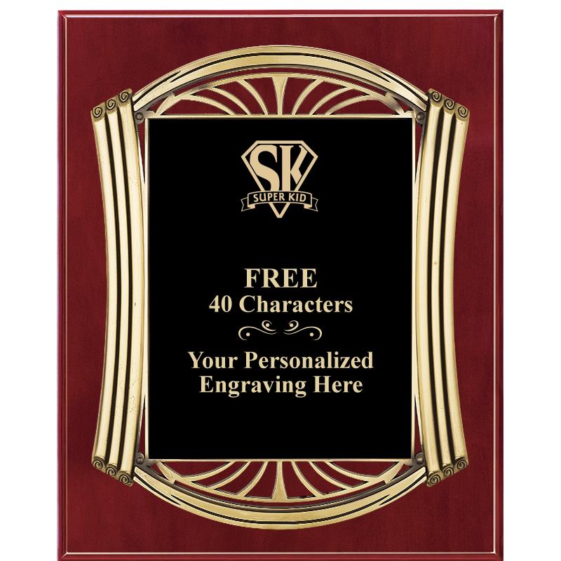 10.5X13 ROMAN CHERRY W GLD PLQ