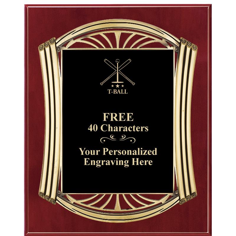 10.5X13 ROMAN CHERRY W GLD PLQ