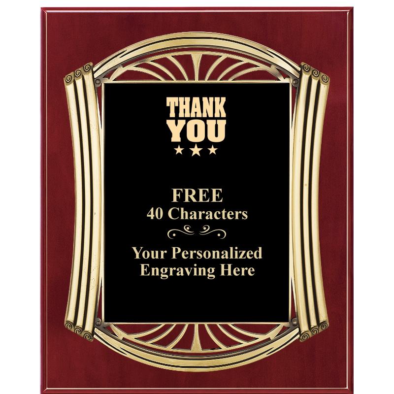 10.5X13 ROMAN CHERRY W GLD PLQ