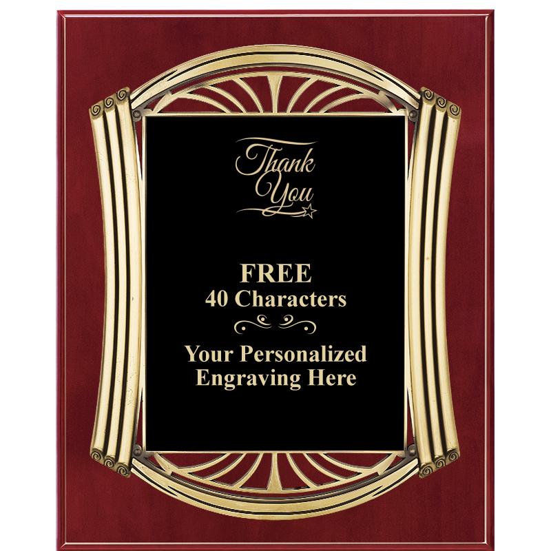 10.5X13 ROMAN CHERRY W GLD PLQ