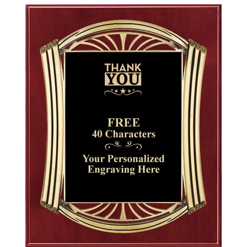 10.5X13 ROMAN CHERRY W GLD PLQ