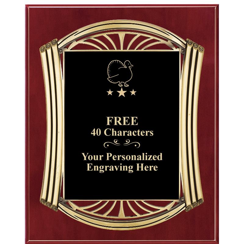 10.5X13 ROMAN CHERRY W GLD PLQ