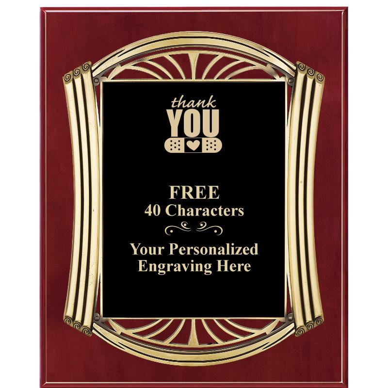 10.5X13 ROMAN CHERRY W GLD PLQ