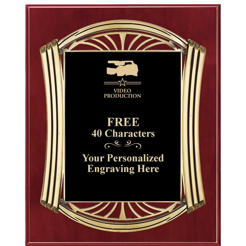 10.5X13 ROMAN CHERRY W GLD PLQ