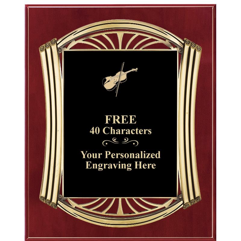 10.5X13 ROMAN CHERRY W GLD PLQ