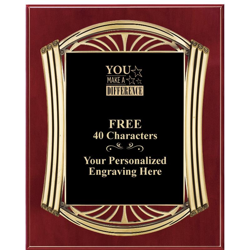 10.5X13 ROMAN CHERRY W GLD PLQ