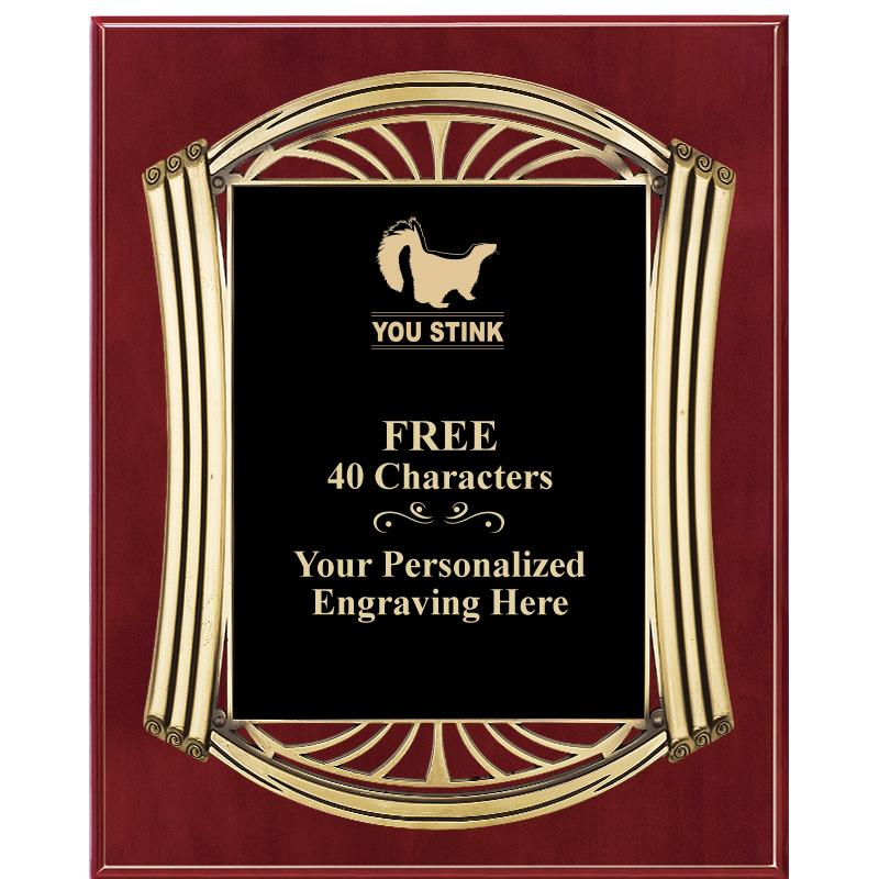 10.5X13 ROMAN CHERRY W GLD PLQ