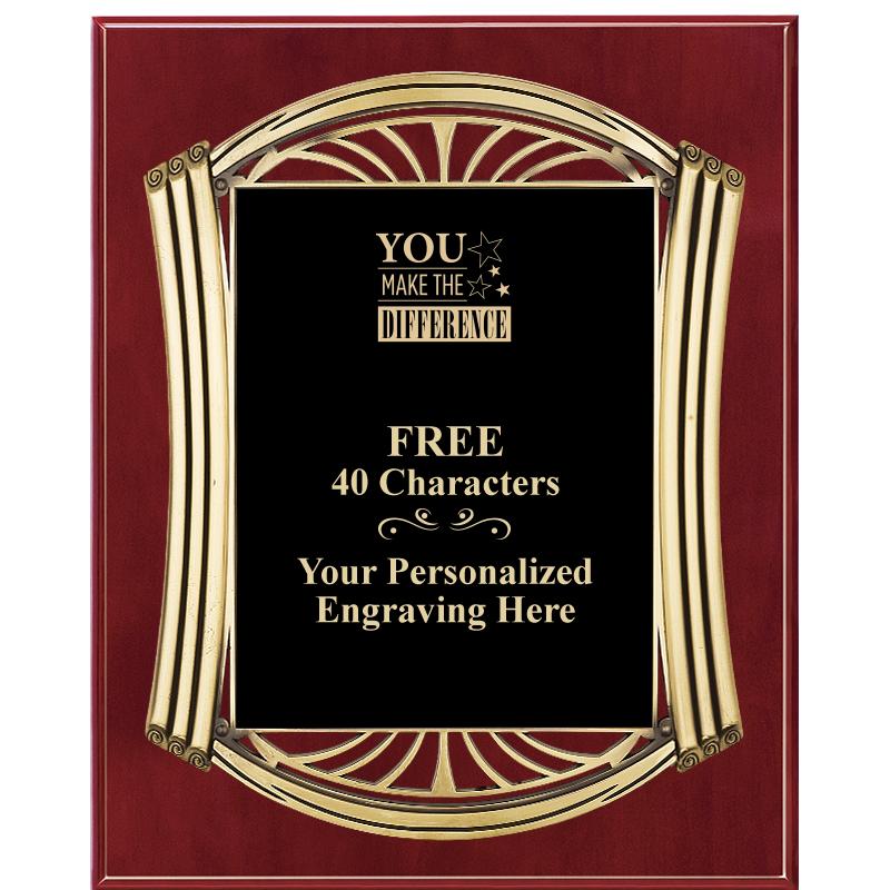 10.5X13 ROMAN CHERRY W GLD PLQ