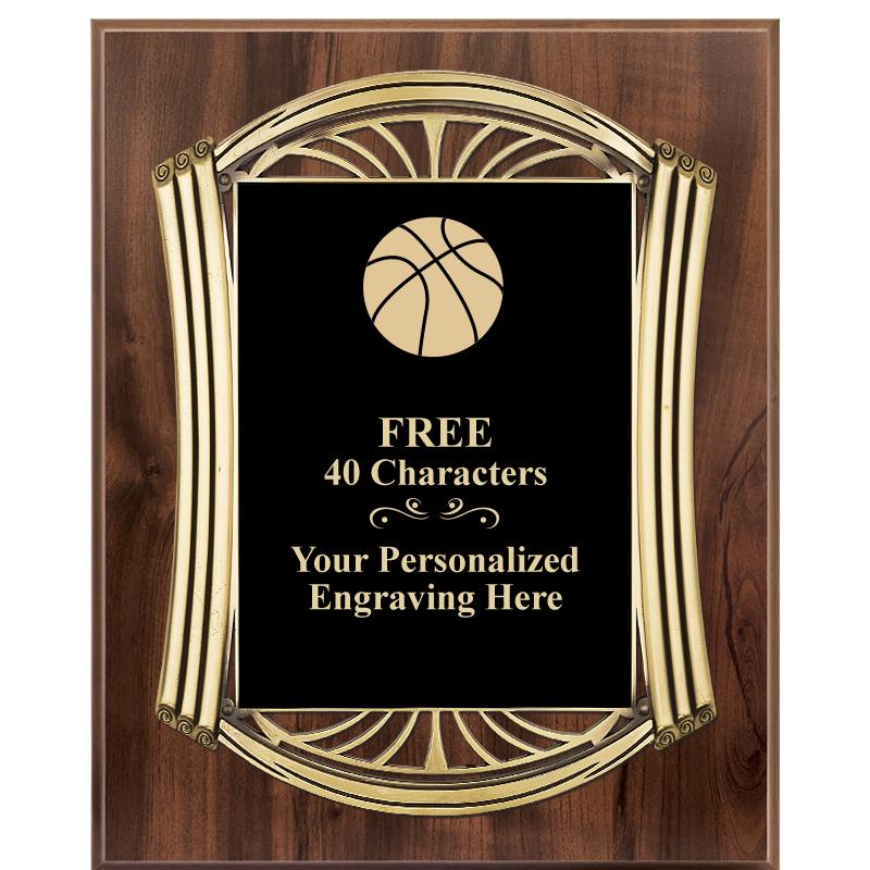 10.5X13 ROMAN WOOD W GLD PLQ