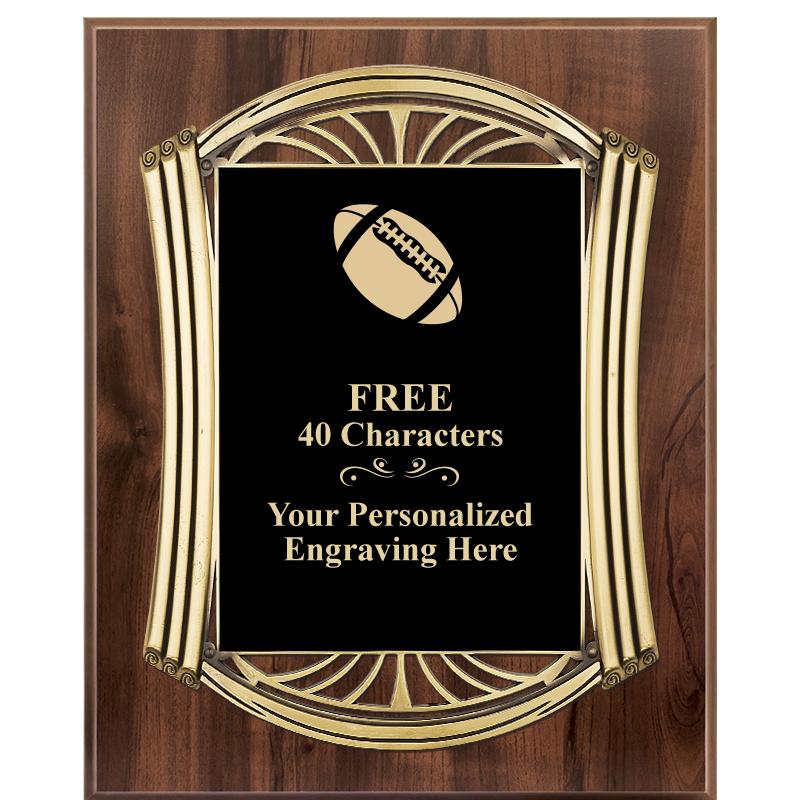 10.5X13 ROMAN WOOD W GLD PLQ