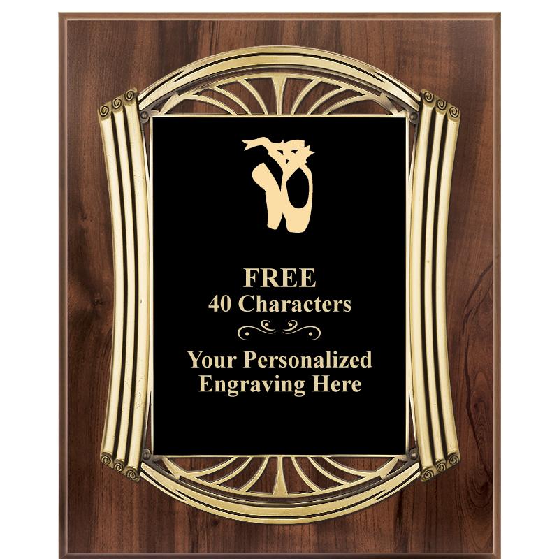 10.5X13 ROMAN WOOD W GLD PLQ