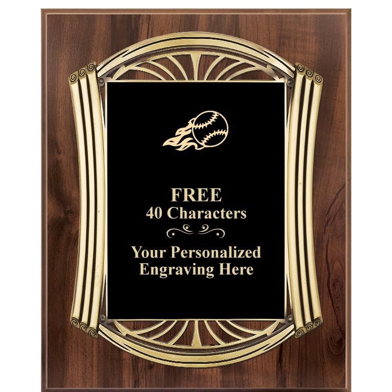 10.5X13 ROMAN WOOD W GLD PLQ