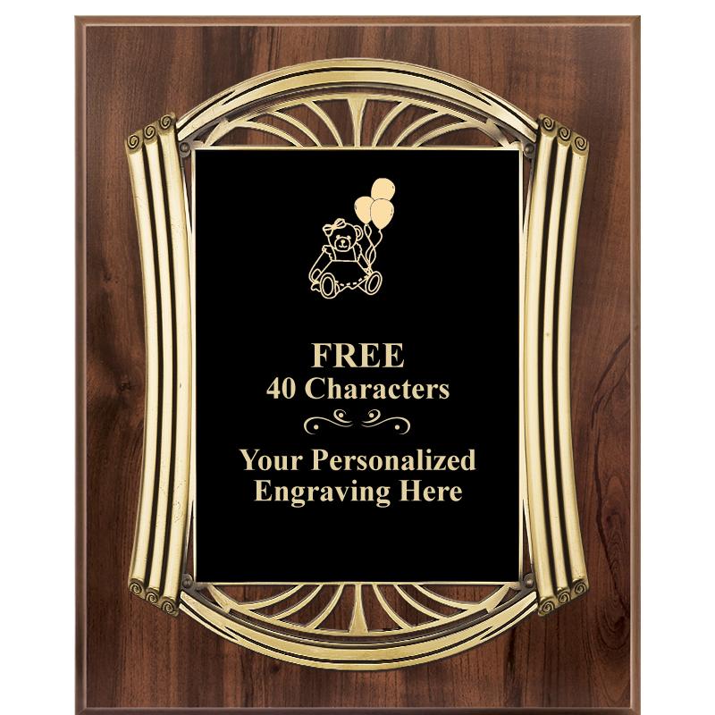 10.5X13 ROMAN WOOD W GLD PLQ