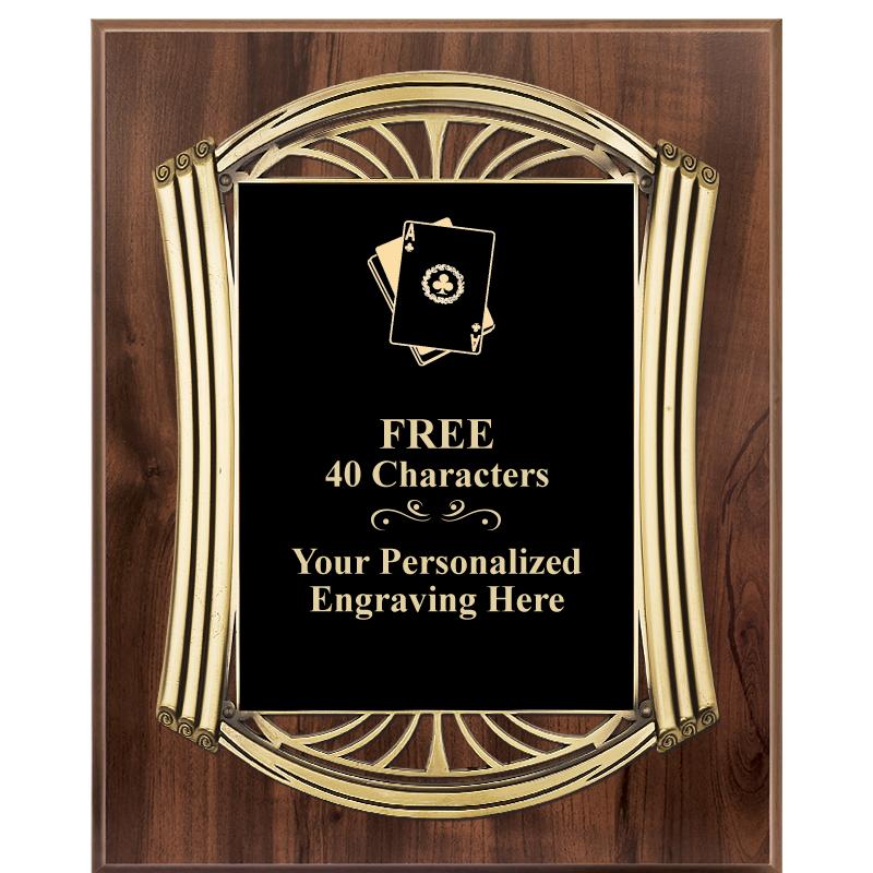 10.5X13 ROMAN WOOD W GLD PLQ