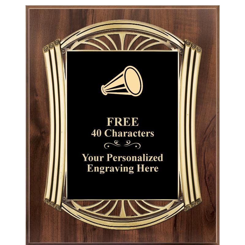 10.5X13 ROMAN WOOD W GLD PLQ