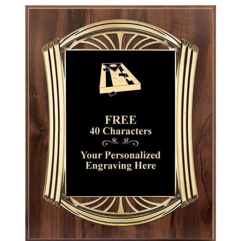 10.5X13 ROMAN WOOD W GLD PLQ