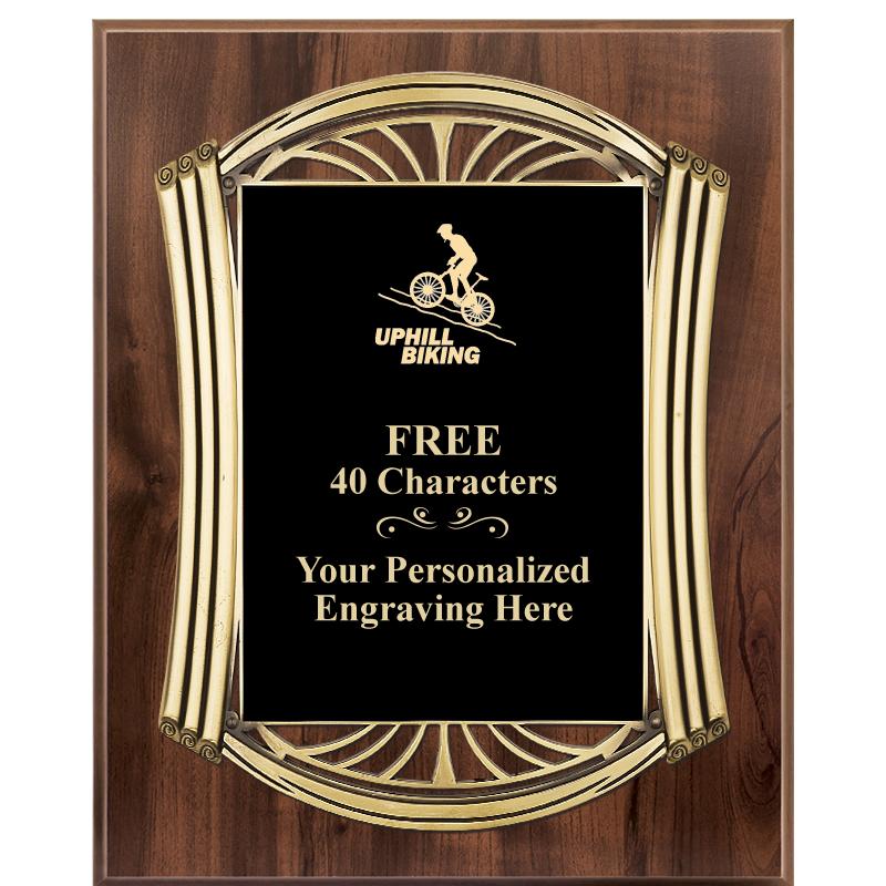 10.5X13 ROMAN WOOD W GLD PLQ