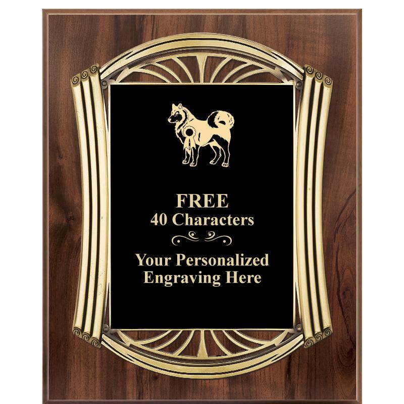 10.5X13 ROMAN WOOD W GLD PLQ