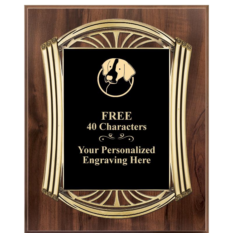 10.5X13 ROMAN WOOD W GLD PLQ