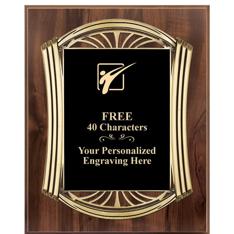 10.5X13 ROMAN WOOD W GLD PLQ