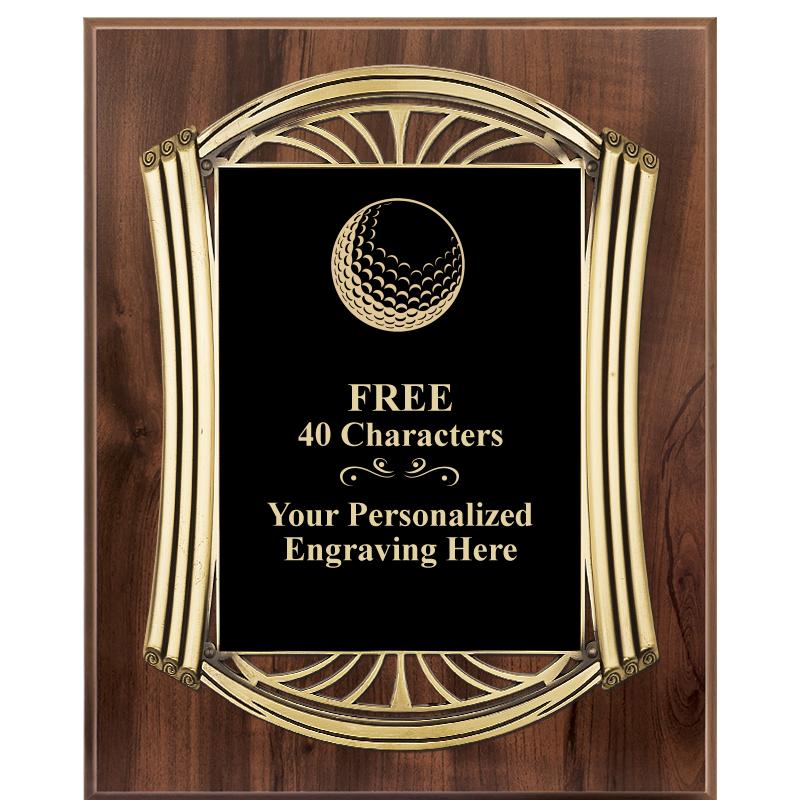 10.5X13 ROMAN WOOD W GLD PLQ