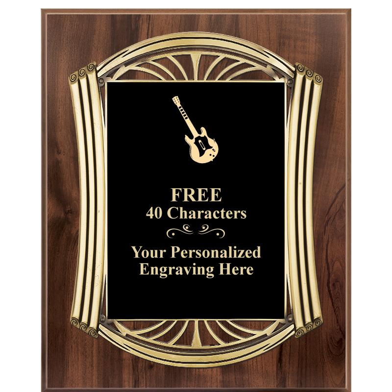 10.5X13 ROMAN WOOD W GLD PLQ