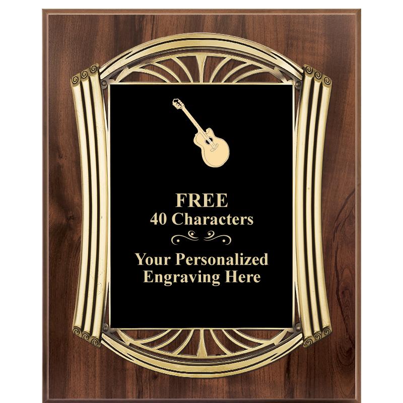 10.5X13 ROMAN WOOD W GLD PLQ