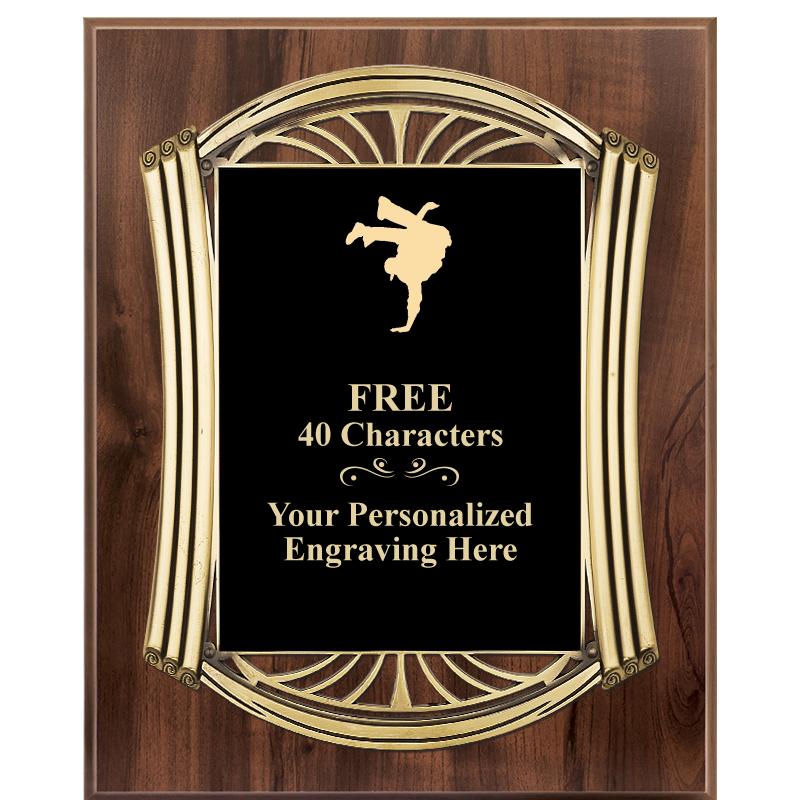 10.5X13 ROMAN WOOD W GLD PLQ