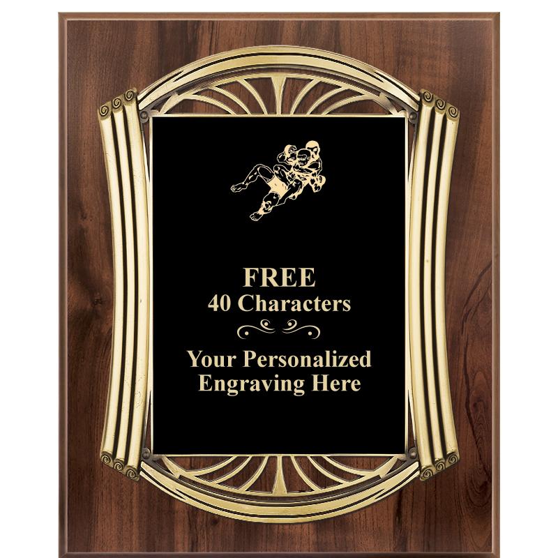 10.5X13 ROMAN WOOD W GLD PLQ