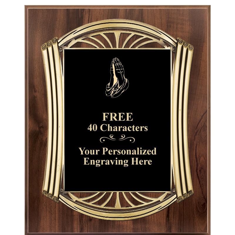 10.5X13 ROMAN WOOD W GLD PLQ