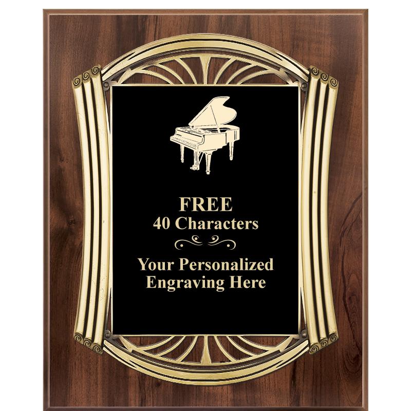 10.5X13 ROMAN WOOD W GLD PLQ